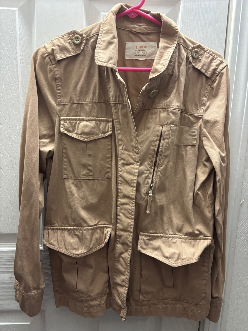 J. Crew Khaki Utility Jacket with Zip Pocket